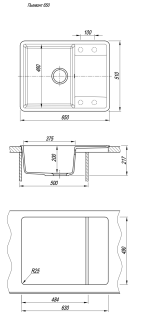 Кухонная мойка Florentina Пьемонт 650 грей